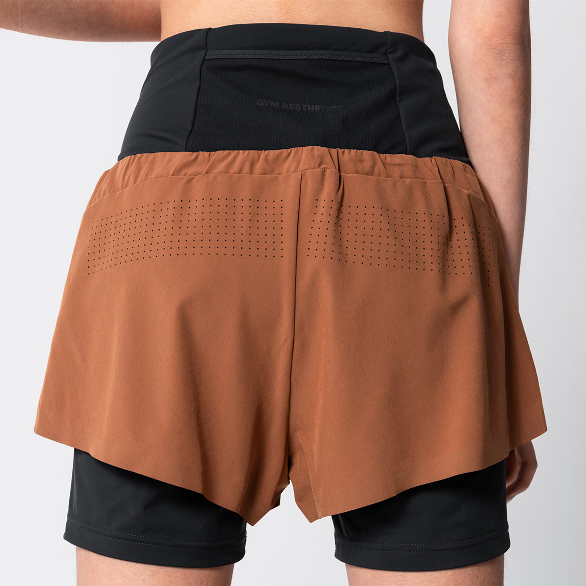 Image of Activewear 2in1 Color Block Running Shorts for Women